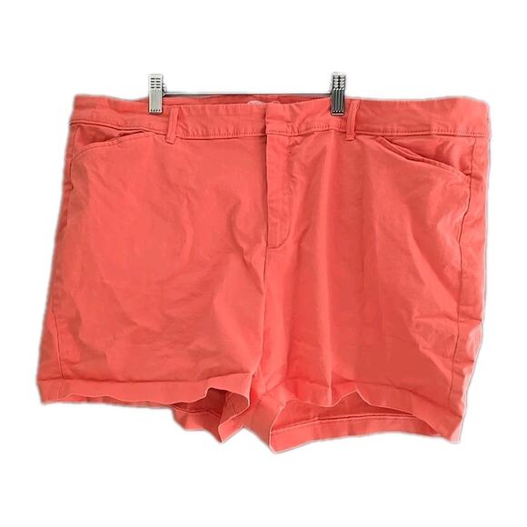 Old Navy Pixie Salmon Pink High Waisted Trouser Shorts Womans Size 20 Tall - Picture 1 of 5